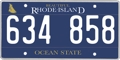 RI license plate 634858