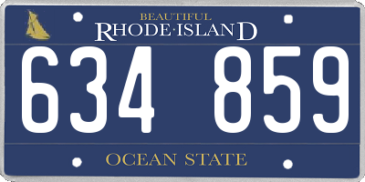 RI license plate 634859
