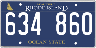 RI license plate 634860