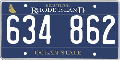 RI license plate 634862