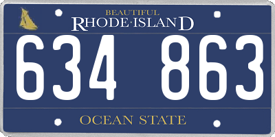 RI license plate 634863