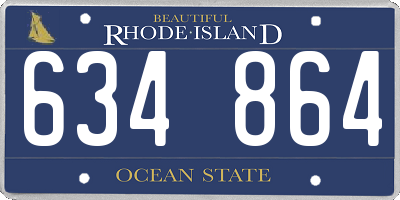RI license plate 634864