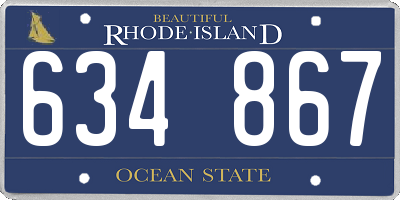 RI license plate 634867
