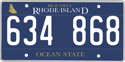 RI license plate 634868