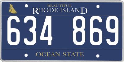 RI license plate 634869