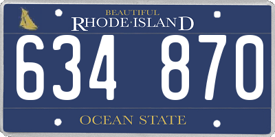 RI license plate 634870