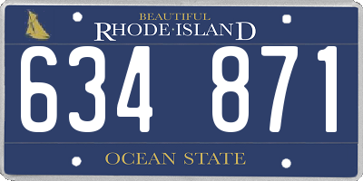 RI license plate 634871