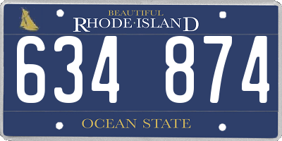 RI license plate 634874