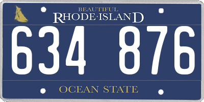 RI license plate 634876