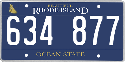 RI license plate 634877