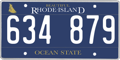 RI license plate 634879