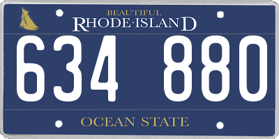 RI license plate 634880
