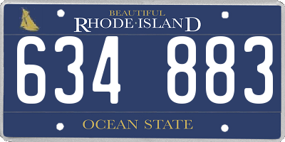 RI license plate 634883