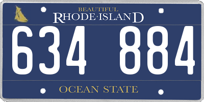 RI license plate 634884