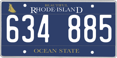 RI license plate 634885