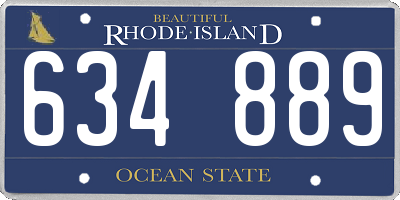 RI license plate 634889