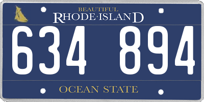 RI license plate 634894