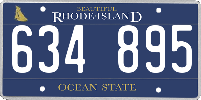 RI license plate 634895