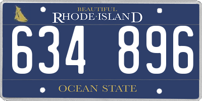 RI license plate 634896
