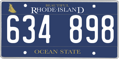RI license plate 634898