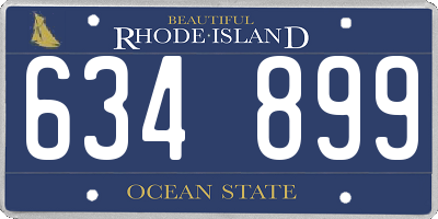 RI license plate 634899