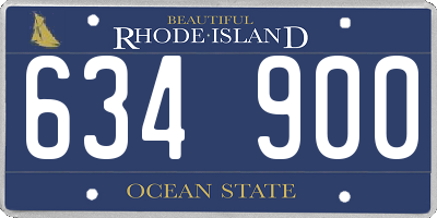 RI license plate 634900