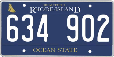 RI license plate 634902