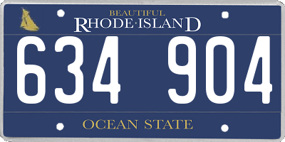RI license plate 634904