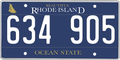 RI license plate 634905