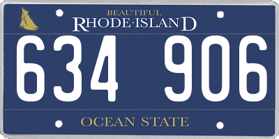RI license plate 634906