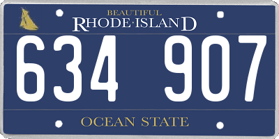 RI license plate 634907