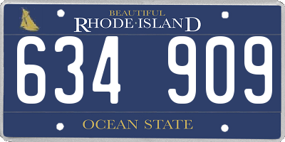 RI license plate 634909