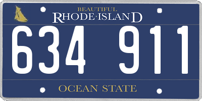 RI license plate 634911