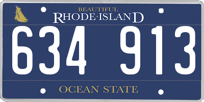 RI license plate 634913