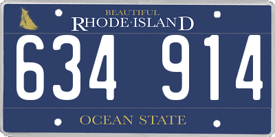 RI license plate 634914