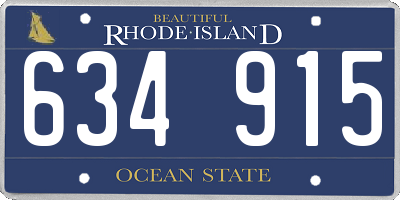 RI license plate 634915
