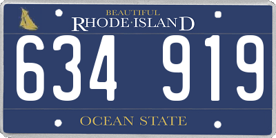 RI license plate 634919