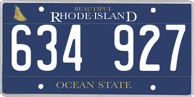 RI license plate 634927