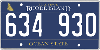 RI license plate 634930