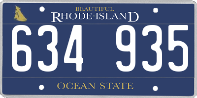 RI license plate 634935
