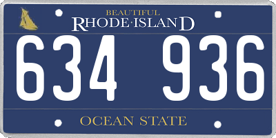 RI license plate 634936