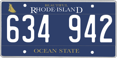 RI license plate 634942