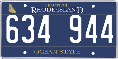 RI license plate 634944