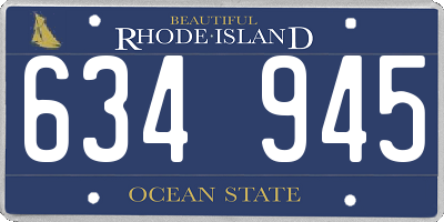 RI license plate 634945