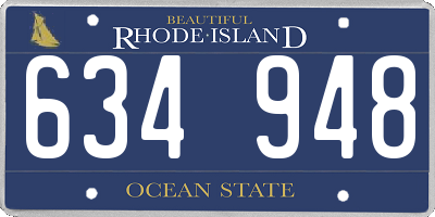 RI license plate 634948