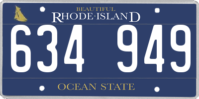 RI license plate 634949