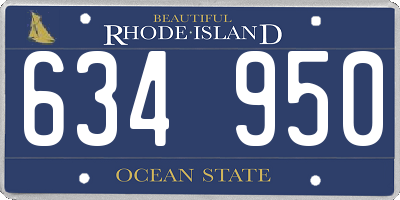 RI license plate 634950