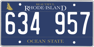 RI license plate 634957