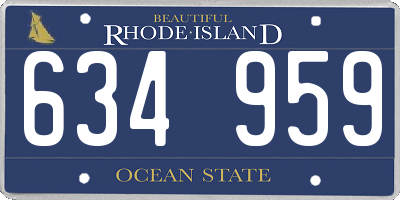 RI license plate 634959