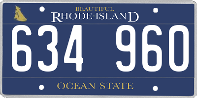 RI license plate 634960